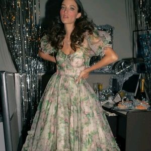 Limited Selkie Garden Roses Silk Ritz Dress